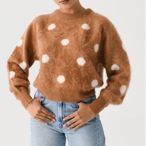 NONAME Dotty Mini Cardigan polka dot cashmere Sweater NWT